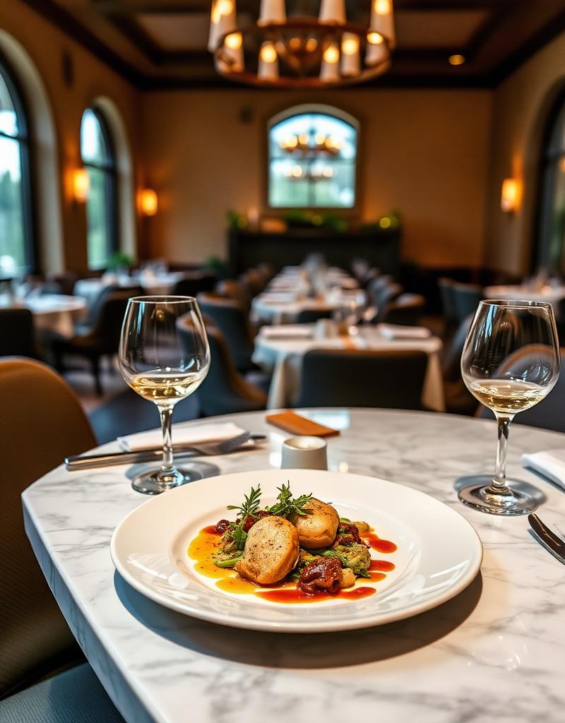 Fine dining experience at a Napa Valley restaurant